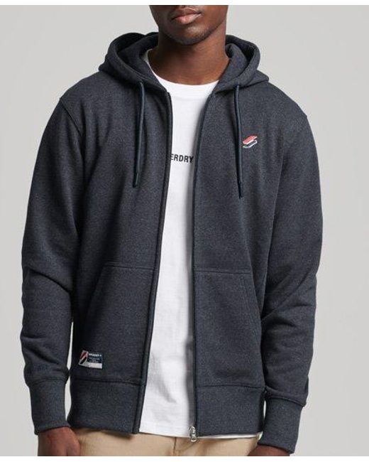 Superdry Blue Code Essential Zip Hoodie Deep Marl for men
