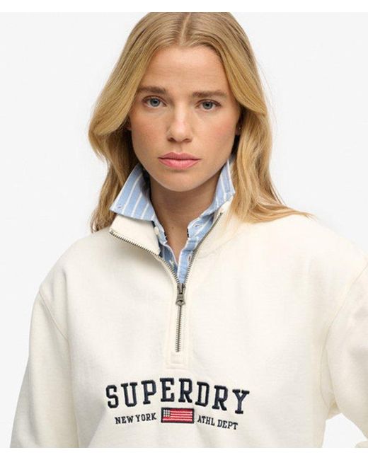Superdry Natural & Co Athletic Essentials Graphic Half Zip Sweatshirt