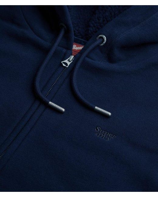 Superdry Blue & Co Essential Borg Lined Zip Hoodie