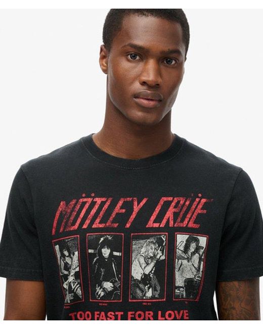 Superdry Black & Co Mötley Crüe X & Co Limited Edition T-shirt for men