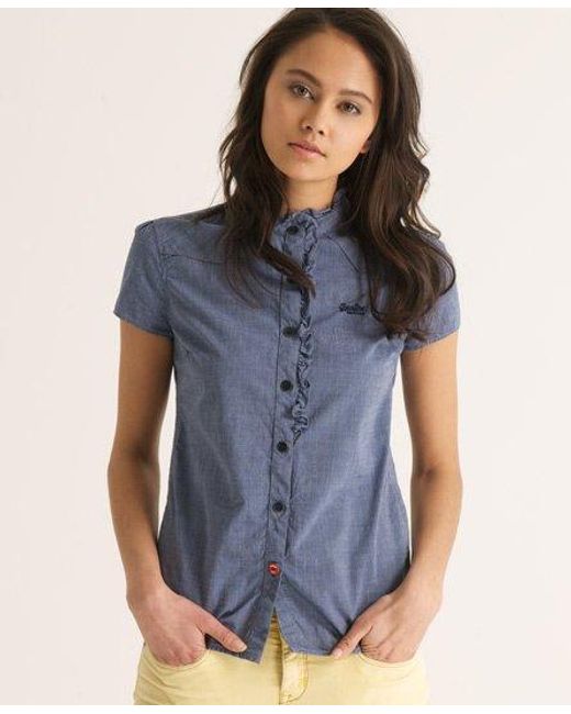 Superdry Blue Carolers Shirt Chambray