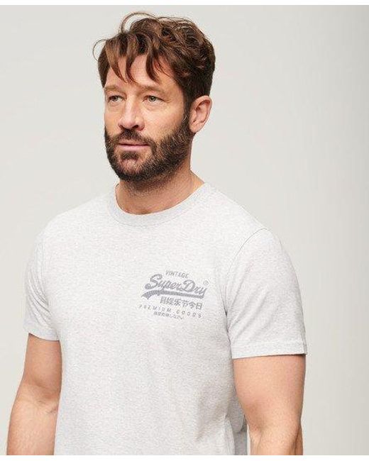 Superdry Heritage T-shirt Met Vintage-logo Op De Borst in het White voor heren