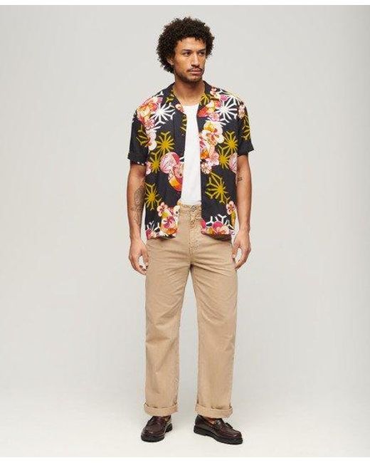 Superdry Black Hawaiian Resort Shirt for men