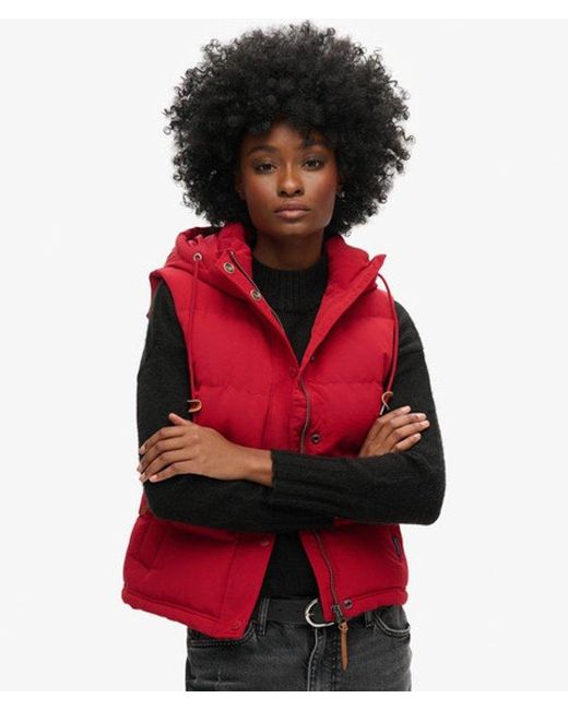 Superdry Red & Co Everest Hooded Puffer Gilet