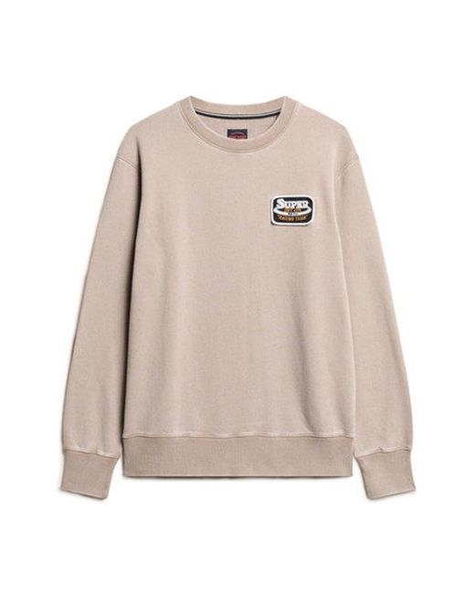 Superdry Natural & Co Loose Fit Embroidered Logo Mechanic Crew Sweatshirt for men