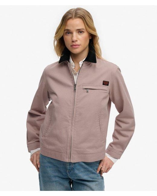 Superdry Pink & Co Cord Collar Ranch Jacket