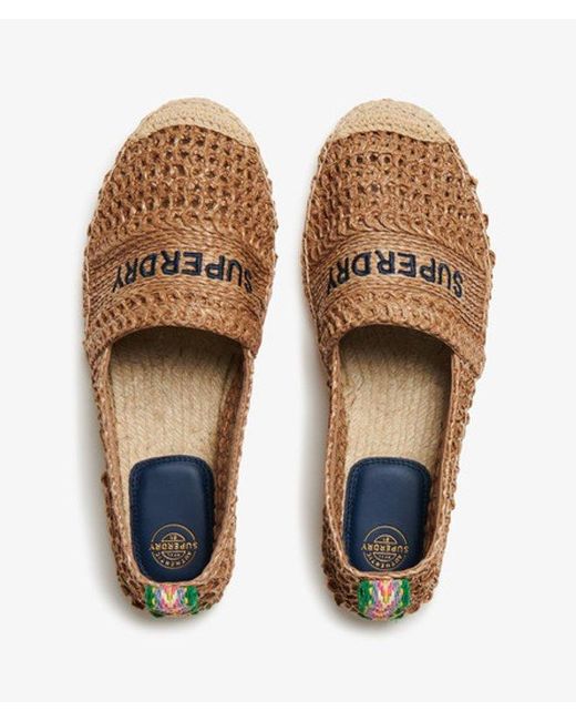 Superdry Natural & Co Raffia Espadrille Embroidered Shoe