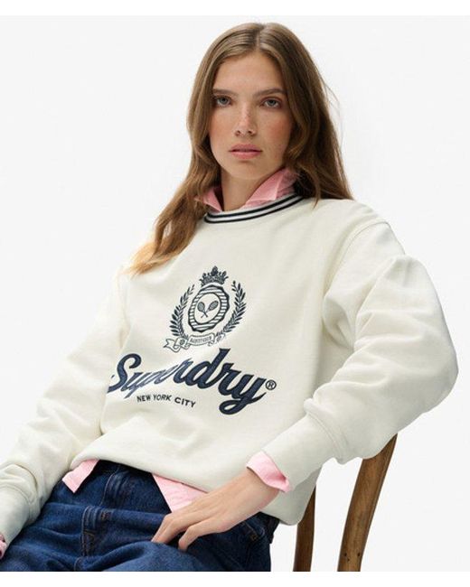 Superdry White & Co Country Club Loose Crew Sweatshirt
