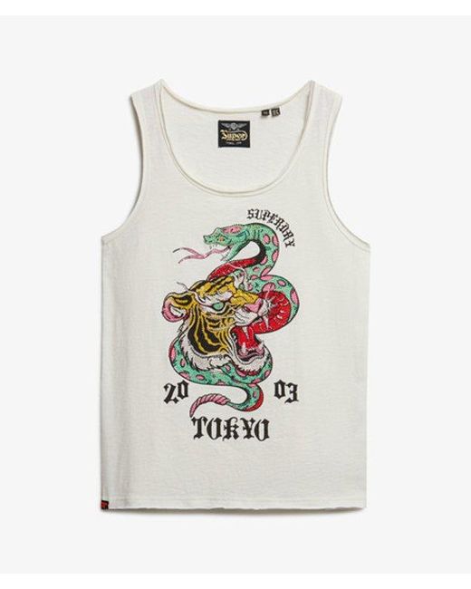 Superdry White & Co Neo Trad Tattoo Scoop Neck Tank Top