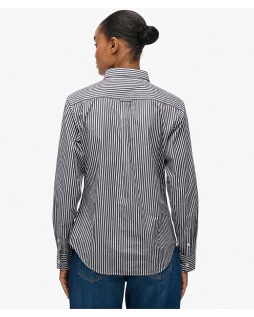 Superdry Blue & Co Slim Crest Poplin Long Sleeve Shirt