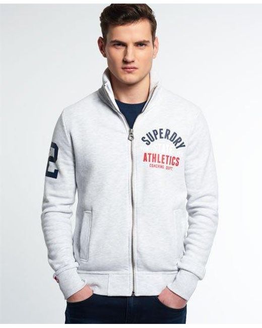 Superdry White Track & Field Track Top Ice Marl for men