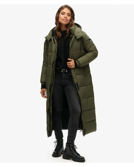 Superdry Green Classic Quilted Nylon Puffer Coat