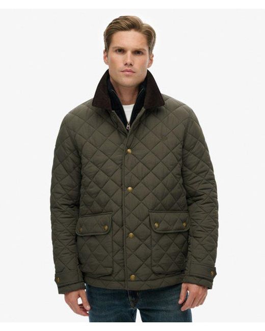 Superdry Black & Co Quilted Estate Coach Jacket for men