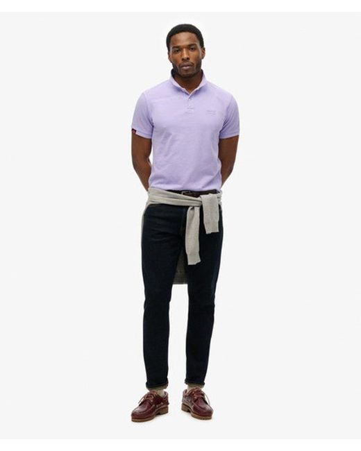 Superdry Purple Vintage Destroy Polo Shirt for men