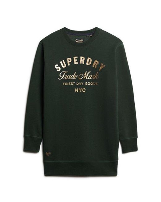 Superdry Green & Co Luxe Metallic Logo Jersey Dress