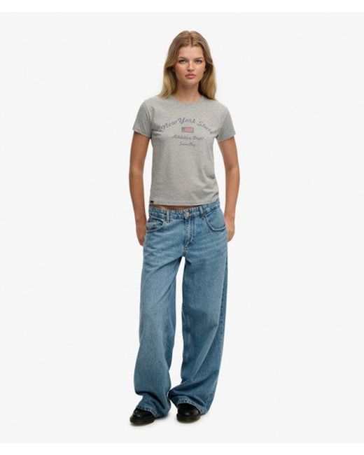 Superdry Gray & Co Athletic Essentials Fitted Graphic T-shirt