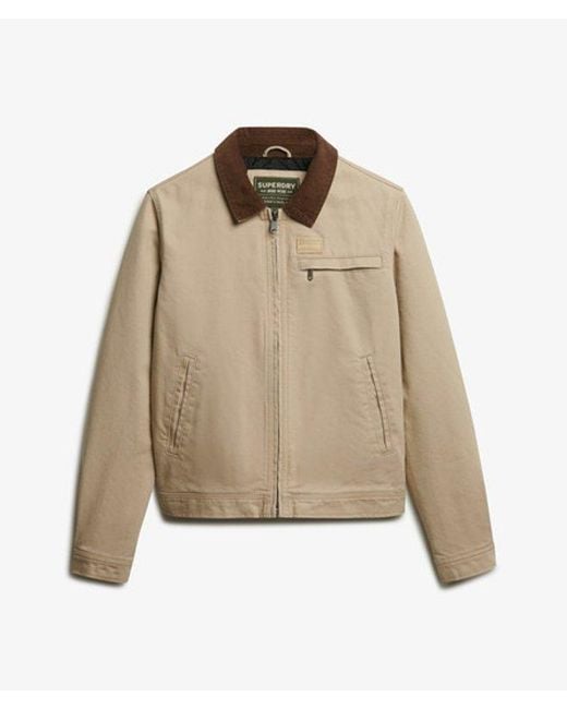 Superdry Natural & Co Cord Collar Quilt Ranch Jacket