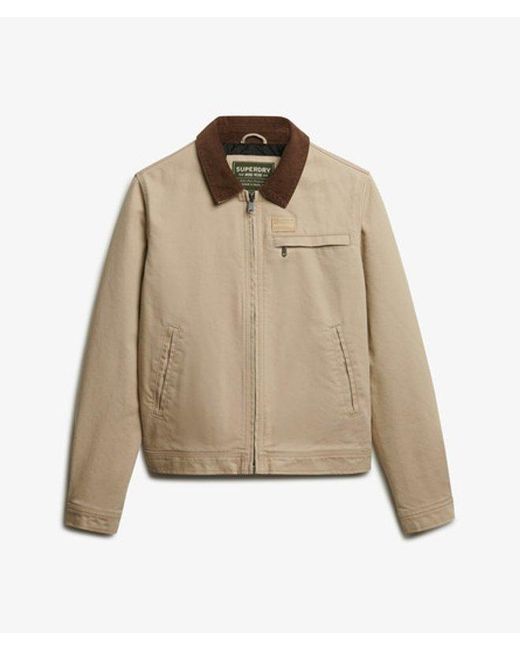 Femme Veste Ranch Matelassée À Col En Velours Taille Superdry en coloris Natural