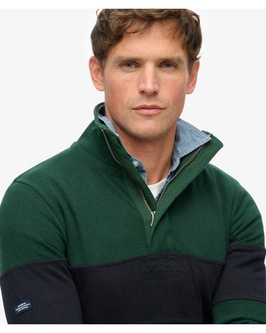 Superdry Green & Co Classic Rugby Half Zip Top for men