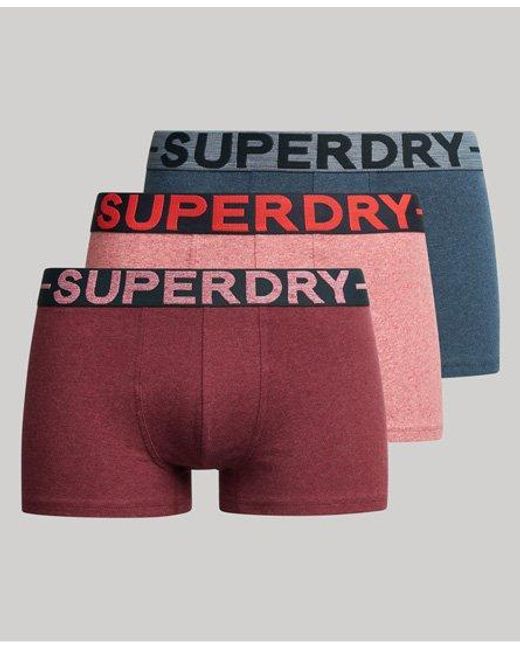 Lot de Trois Caleçons en Coton bio Taille: Xxl Superdry pour homme en coloris Blue
