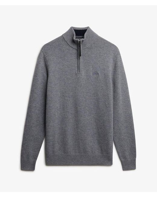 Superdry Gray & Co Wool Blend Half Zip Jumper for men