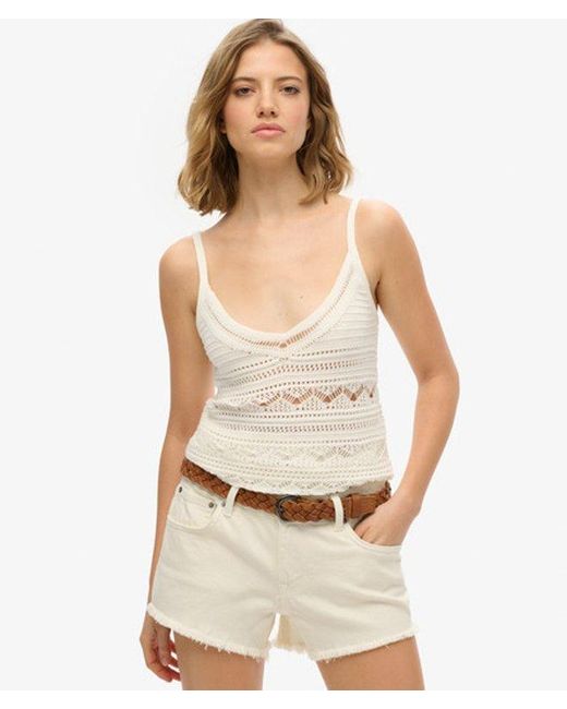Superdry Natural & Co Crochet Cami Top