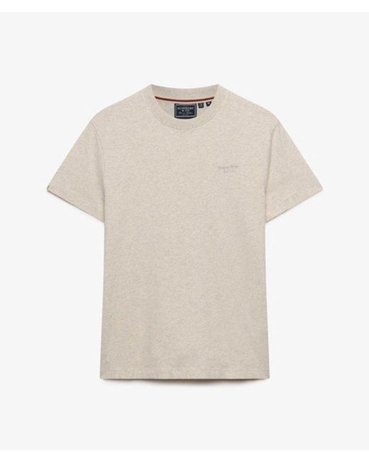 Superdry Gray & Co Essential Serif Logo Embroidered T-shirt for men