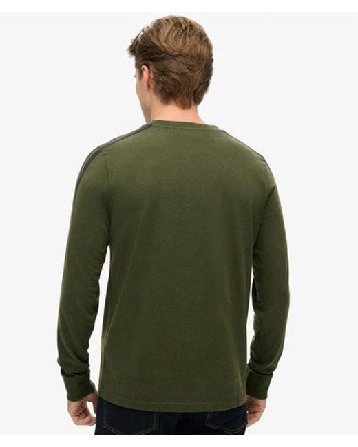 Superdry Green Essential Logo Retro Long Sleeve Top for men