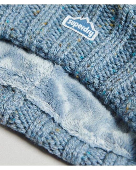 Superdry Blue & Co Cable Knit Bobble Beanie