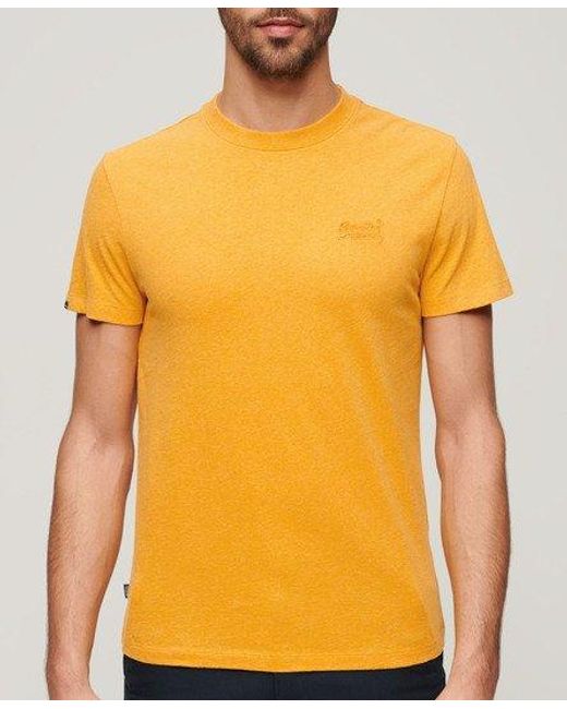 Superdry Yellow Organic Cotton Essential Logo T-shirt for men