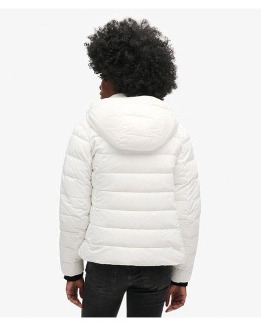 Superdry White & Co Hooded Microfibre Padded Jacket