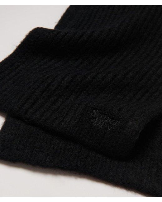 Superdry Black & Co Ribbed Knit Scarf