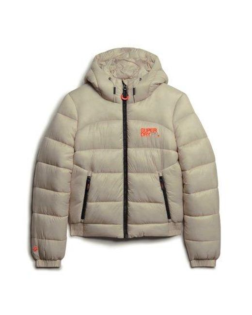 Superdry Red Sports Puffer Bomber Jacket