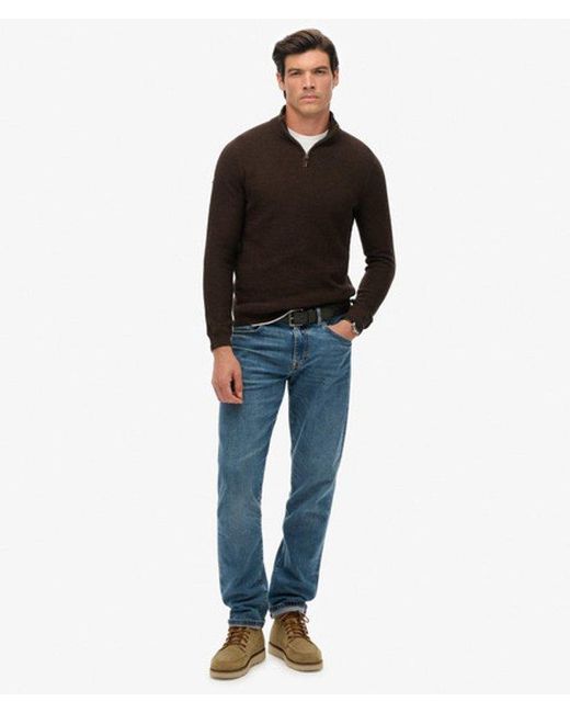 Superdry Black & Co Cotton Texture Half-zip Jumper for men
