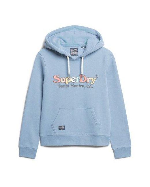 Dames sweat à capuche à logo arc-en-ciel Superdry en coloris Blue