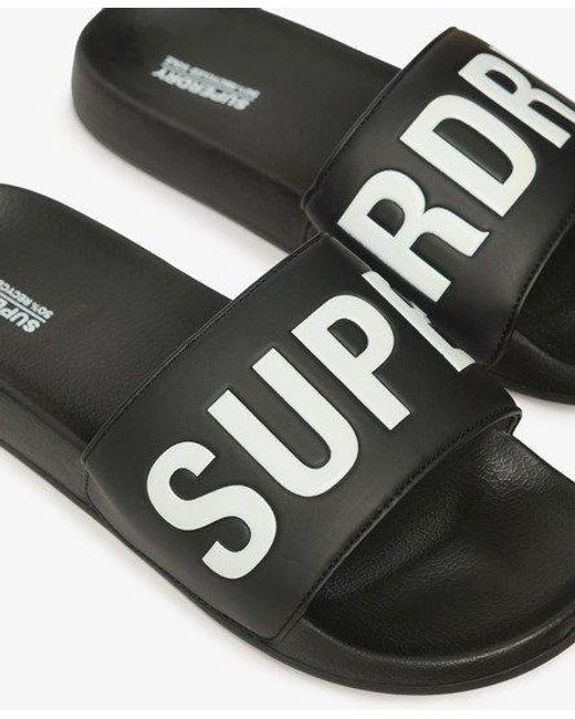 Superdry Black Core Vegan Pool Sliders for men