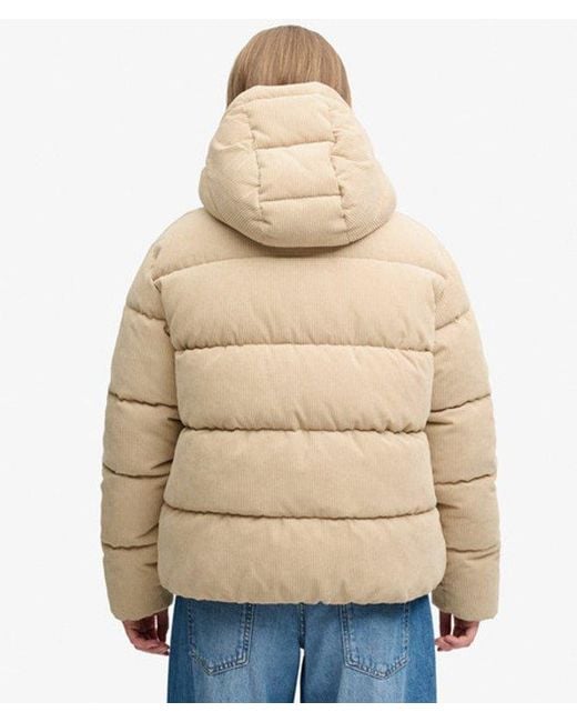 Superdry Natural & Co Premium Hooded Cord Puffer Jacket