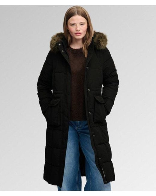 Superdry Black & Co Everest Long Puffer Coat