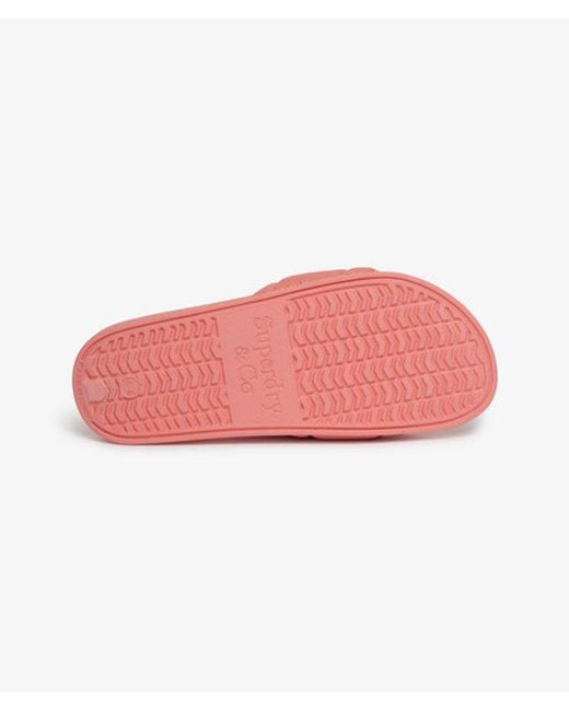 Superdry Pink & Co Destination Pool Sliders