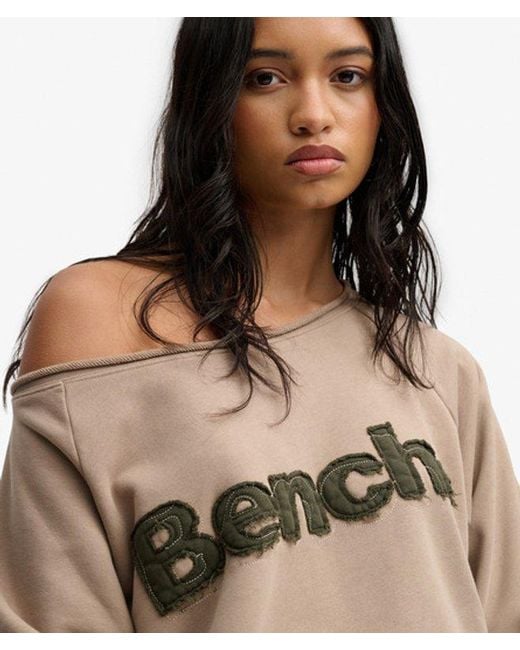 Superdry Brown Bench X & Co Bench Bardot Oversized Sweatshirt