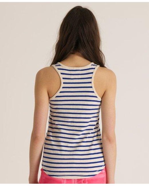 Superdry Blue Icarus Boating Tank Top Royal Stripe