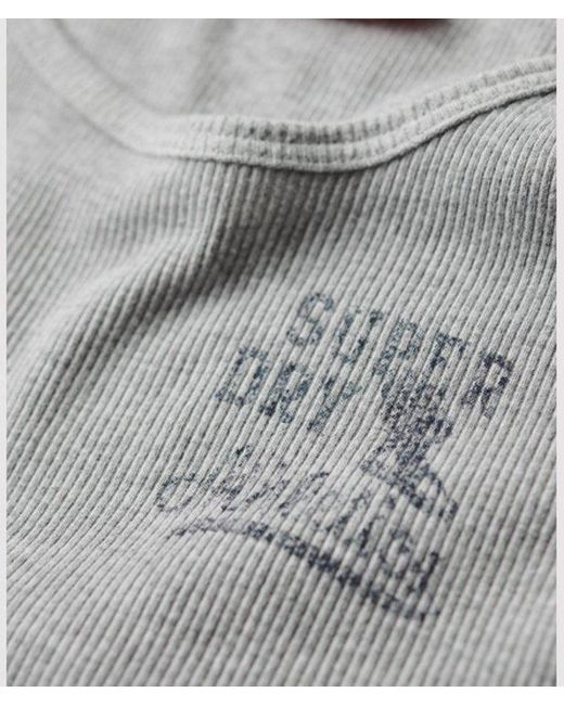 Superdry White & Co Slim Fit Ribbed Athletic Essentials Vest Top