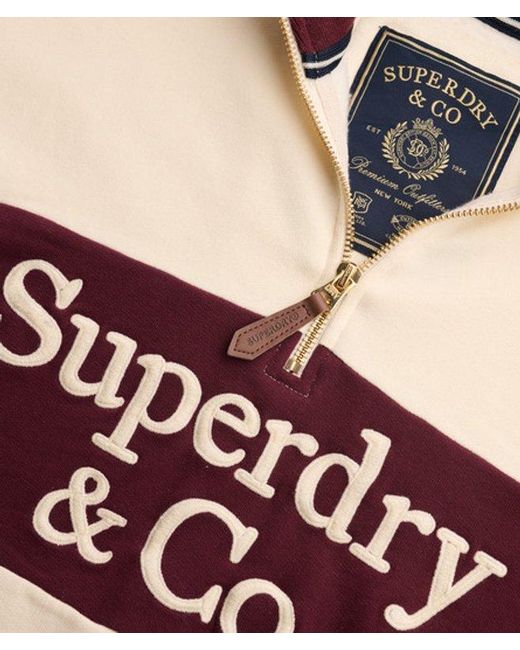 Superdry White & Co Company Logo Half Zip Sweatshirt