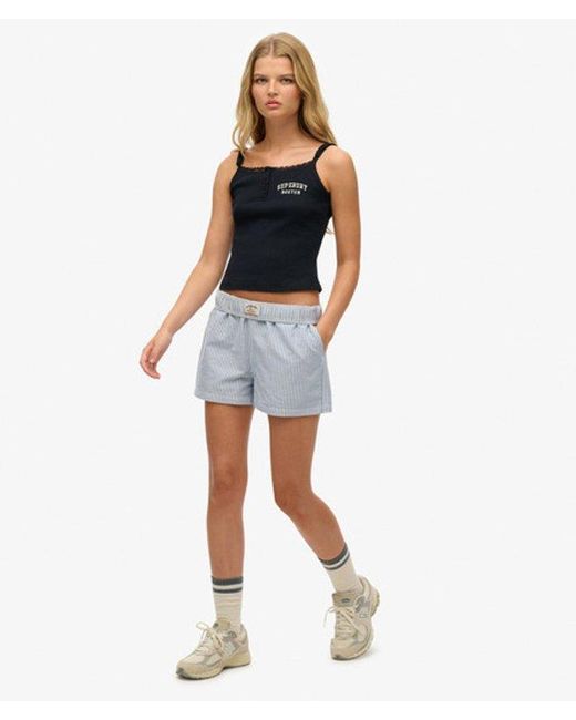Superdry Blue & Co Organic Cotton Stripe Elasticated Shorts