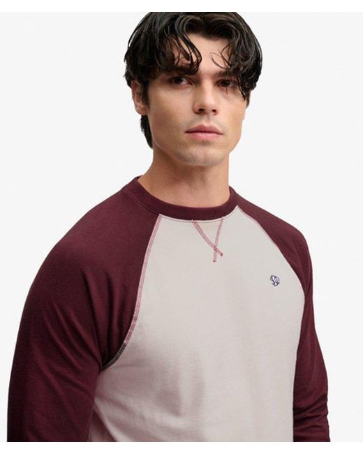 Superdry Gray & Co Vintage Athletic Baseball Top for men