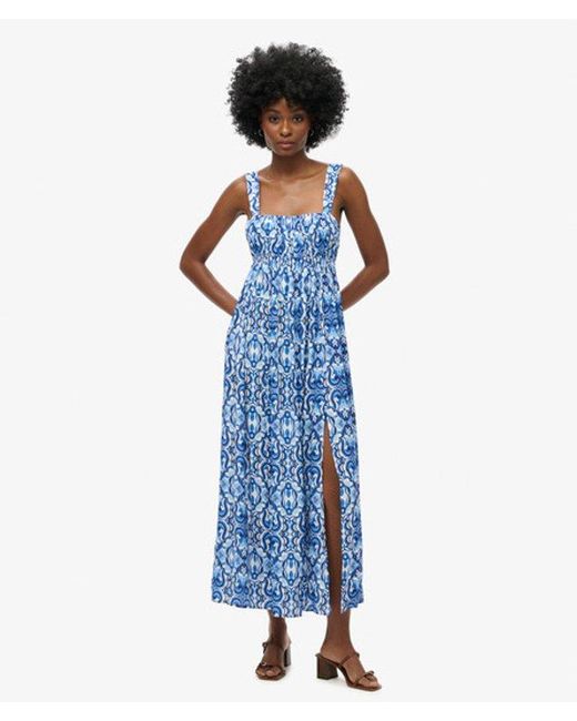 Superdry Blue & Co Tie Back Maxi Dress