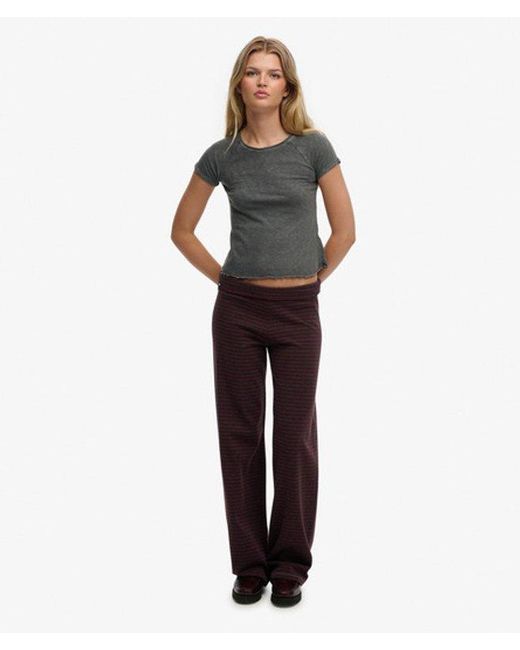 Superdry Purple Athletic Essentials Fold Over joggers