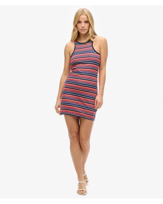 Superdry Red & Co Vintage Stripe Racer Dress