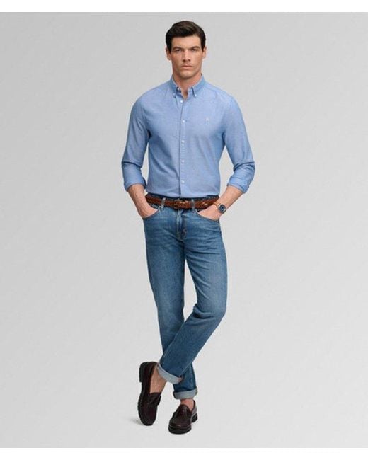 Superdry Blue & Co Classic Oxford Long Sleeve Shirt for men