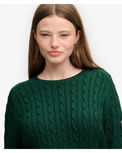 Superdry Green & Co Cable Knit Slouchy Jumper